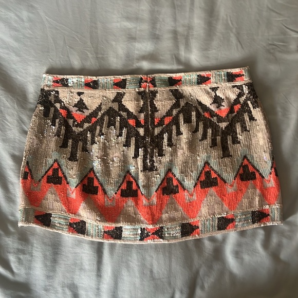 All Saints Spitalfields Embellished Aztec Skirt, Size~6 - Picture 7 of 13